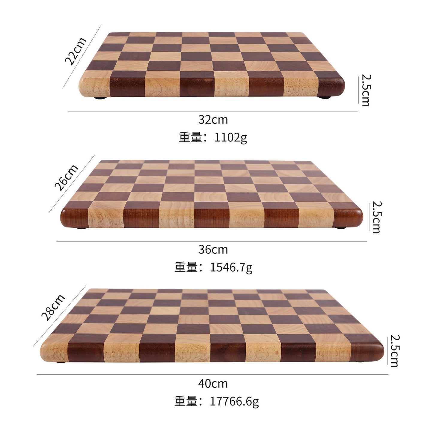 Wholesale antibacterial mildew-proof anti-skid rubber wood solid wood splicing checkerboard cutting board solid wood chopping board cutting board