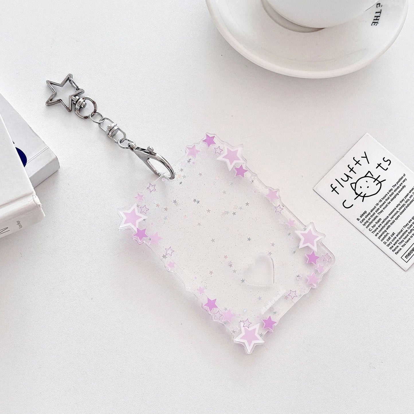 Original Glitter Star Version Card Holder Fan Small Card 3inch Acrylic Card Holder Small Card Polaroid Card Holder Gumei