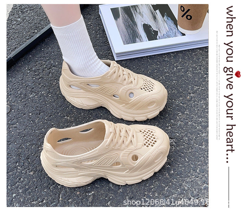 New Style Eva Thickened 5cm Height-Increasing Soft Sole Comfortable Versatile Dad Shoes Outdoor Closed-Toe Sandals for Couples