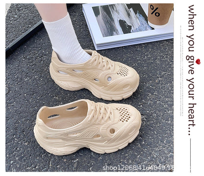 New Style Eva Thickened 5cm Height-Increasing Soft Sole Comfortable Versatile Dad Shoes Outdoor Closed-Toe Sandals for Couples