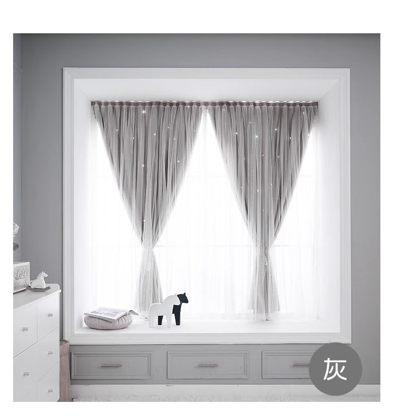 Source manufacturers non-perforated installation curtains hook and loop curtains cross-border foreign trade shading curtains self-adhesive finished products wholesale