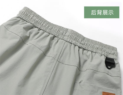 2024 Summer Thin Pants Soft Shell Waterproof Windproof Men's American Style Functional Outdoor Mountaineering Casual Crock Pants