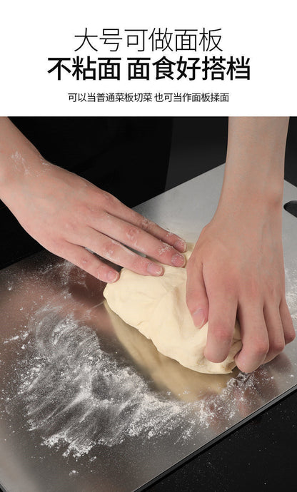 Thickened Double-Sided 304 Stainless Steel Cutting Board, Large Cutting Board, Antibacterial and Mildew-Proof Household Vegetable and Fruit Cutting Board