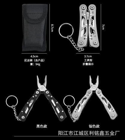 Stainless steel multi-function tool pliers mini folding portable outdoor travel tool pliers combination knife multi-purpose