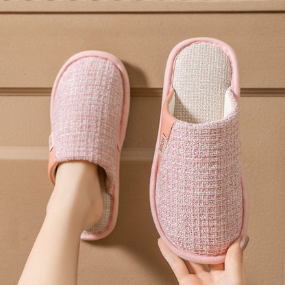 Spring and Autumn Cotton Slippers for Women, All Seasons, Winter, Indoor Home Use, Cotton and Linen Non-Slip Home Couple Wholesale Hemp Slippers for Men