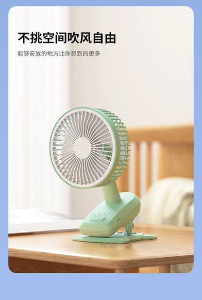 Factory wholesale New USB small fan adjustable speed timing office desktop fan dormitory clip fan one-piece delivery