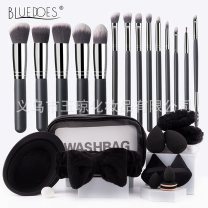 Cross-border explosions makeup brush suit 33-piece set beauty egg powder puff super soft eye shadow brush foundation brush beauty wholesale
