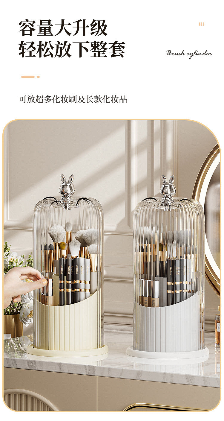 High-End Cosmetics Storage Box Rotating Makeup Brush Storage Tube Lipstick Dressing Table Desktop Eyebrow Pencil Comb Pen Holder