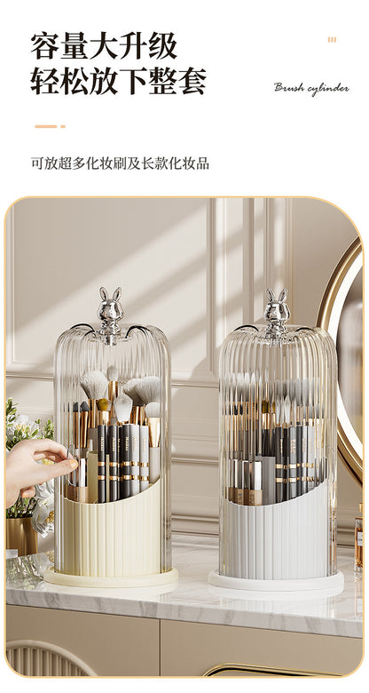 High-End Cosmetics Storage Box Rotating Makeup Brush Storage Tube Lipstick Dressing Table Desktop Eyebrow Pencil Comb Pen Holder