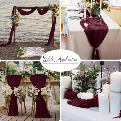 Bali Crepe Table Flag Foreign Trade Western Tablecloth Light Luxury High-End Wedding Party Decoration Pleated Table Flag Wholesale