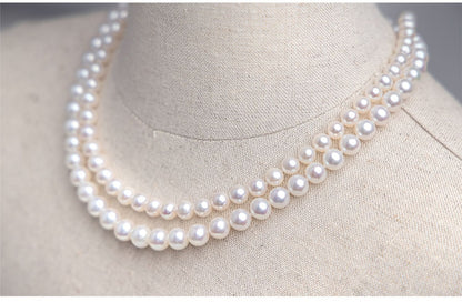 8-9 nearly round bright pearl necklace natural freshwater pearl necklace women send mother holiday gift box