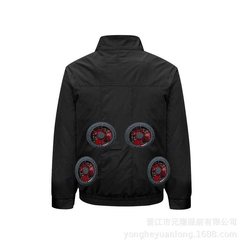 Cross-Border Summer Cooling Air-Conditioning Clothing with Fan Refrigeration Workwear Outdoor Heatstroke Prevention Fan Clothing Men's Labor Protection Clothing Work Clothes