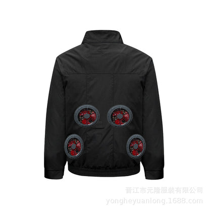 Cross-Border Summer Cooling Air-Conditioning Clothing with Fan Refrigeration Workwear Outdoor Heatstroke Prevention Fan Clothing Men's Labor Protection Clothing Work Clothes
