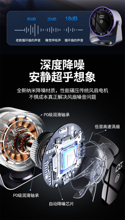 2025 New Desktop Fan Home Office Small Fan Student Dormitory Wall-Mounted Small Rechargeable Circulation Fan