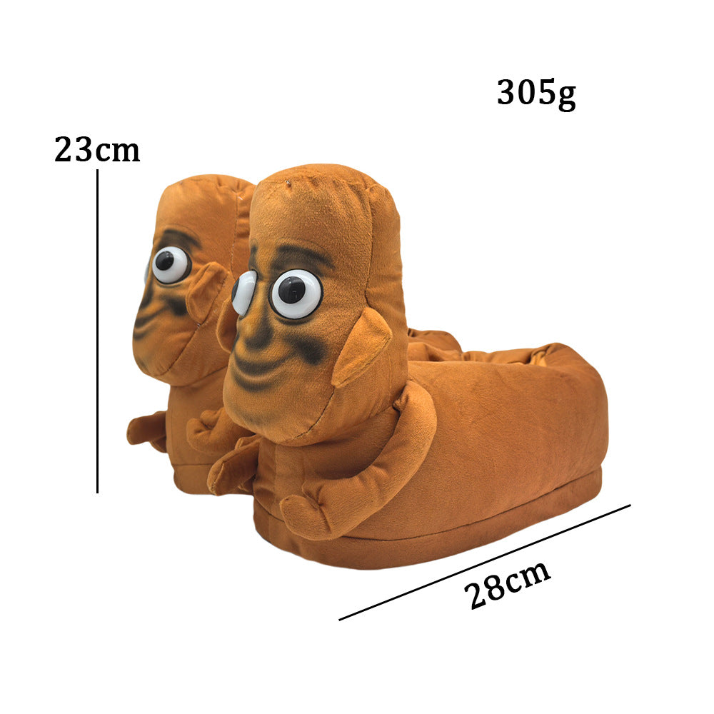 Funny Ai Shanhaijing Doll Shark Wooden Stick Man Doll Creative Cross-Border Spoof Plush Slippers