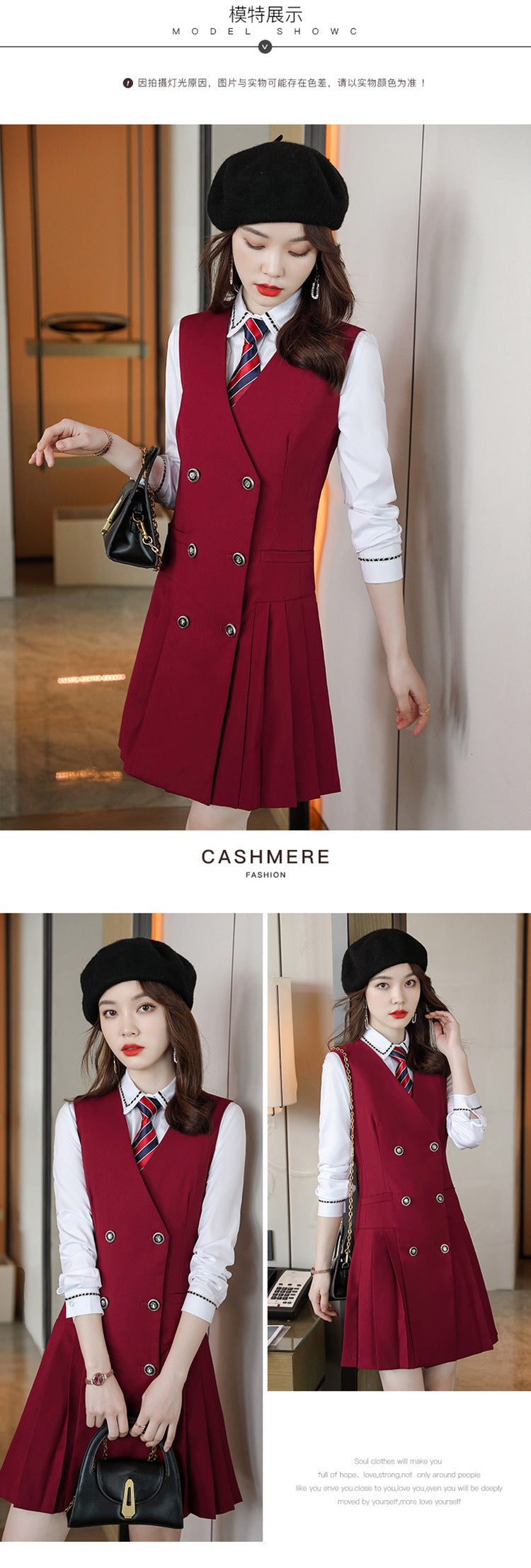 【Fashionable Pleated Skirt】Blue Dress for Women Autumn 2026 New Style Unique Design Korean Version Suspender Dress