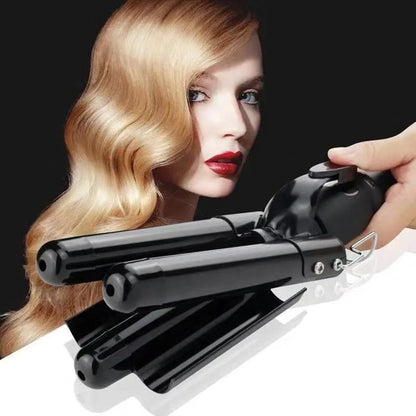 Hot sale three-tube curling iron three-rod curling iron water ripple hairdressing stick egg roll electric splint iron big wave