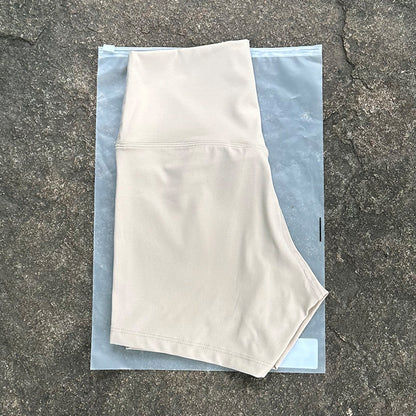 New Nude High-Waist Brushed Shorts Yoga Wear Nylon Shorts Women's Tight Yoga Three-Point Sports Shorts Peach