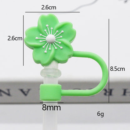 Popular 10mm Begonia Flower Straw Cap Stanley Water Cup Straw Plug Silicone Flower Straw Cover Direct from Manufacturer
