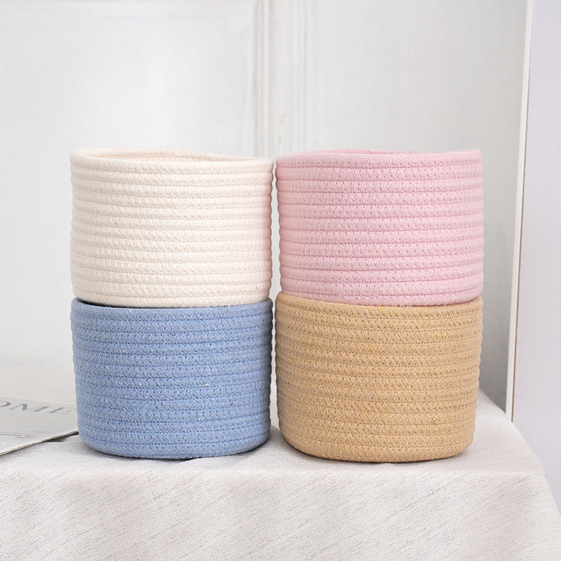 Small Cotton Rope Under-Bed Storage Box, Woven Under-Bed Storage Basket, Snack Basket, Home Storage Organizer