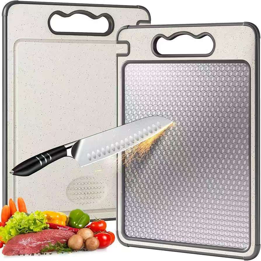 New in stock Amazon Explosions 3D Pattern Stainless Steel Cutting Board Titanium Cutting Board 304 Double-sided Cutting Board