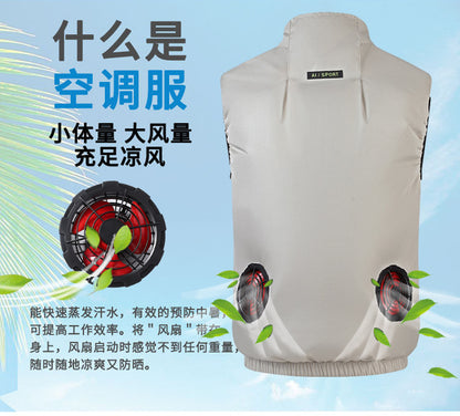 New sleeveless fan clothing air conditioning clothing summer outdoor heatstroke cooling clothes with fan Japan and South Korea cross-border wholesale