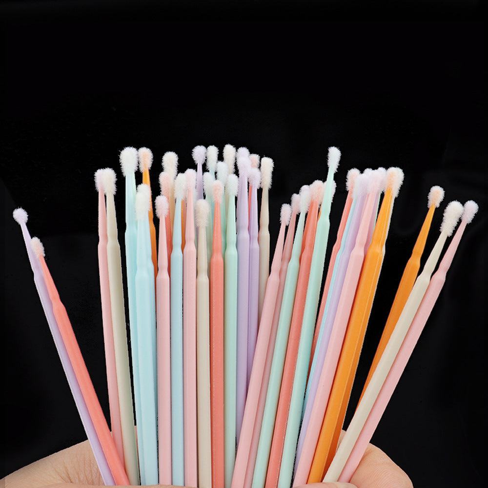 Wholesale New Macaron Color Removal Cotton Swab Grafting Eyelash Cleaning Cotton Stick Eyelash Multifunctional Nano Micro Coater