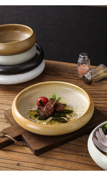 Retro Japanese Style Ceramic Bowl Creative Personality Household Rice Bowl Restaurant Special Snack Bowl Dessert Salad Bowl