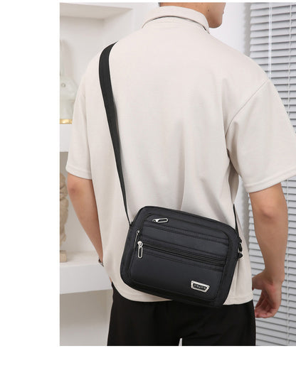New Men's Coin Purse Casual Large Capacity Chest Bag Multi-layer Large Capacity Shoulder Bag Simple Solid Color Crossbody Bag