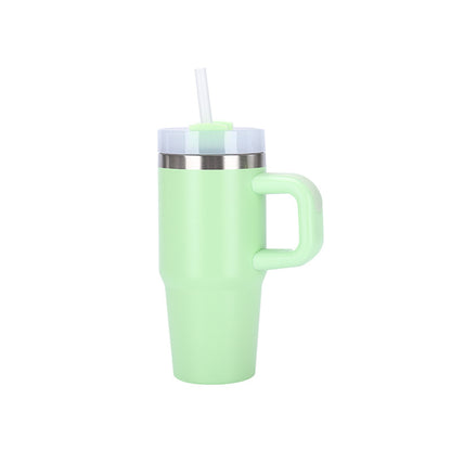14oz Large-Capacity Handle Car Cup 304 Stainless Steel Thermal Insulation Ice Cup Outdoor High-Looking Straw Cup