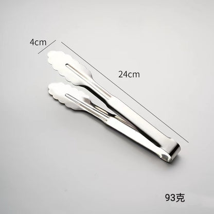 304 Stainless Steel Tongs Commercial Kitchen Tongs Barbecue Steak Barbecue Tongs Anti-Scalding Bread Tongs