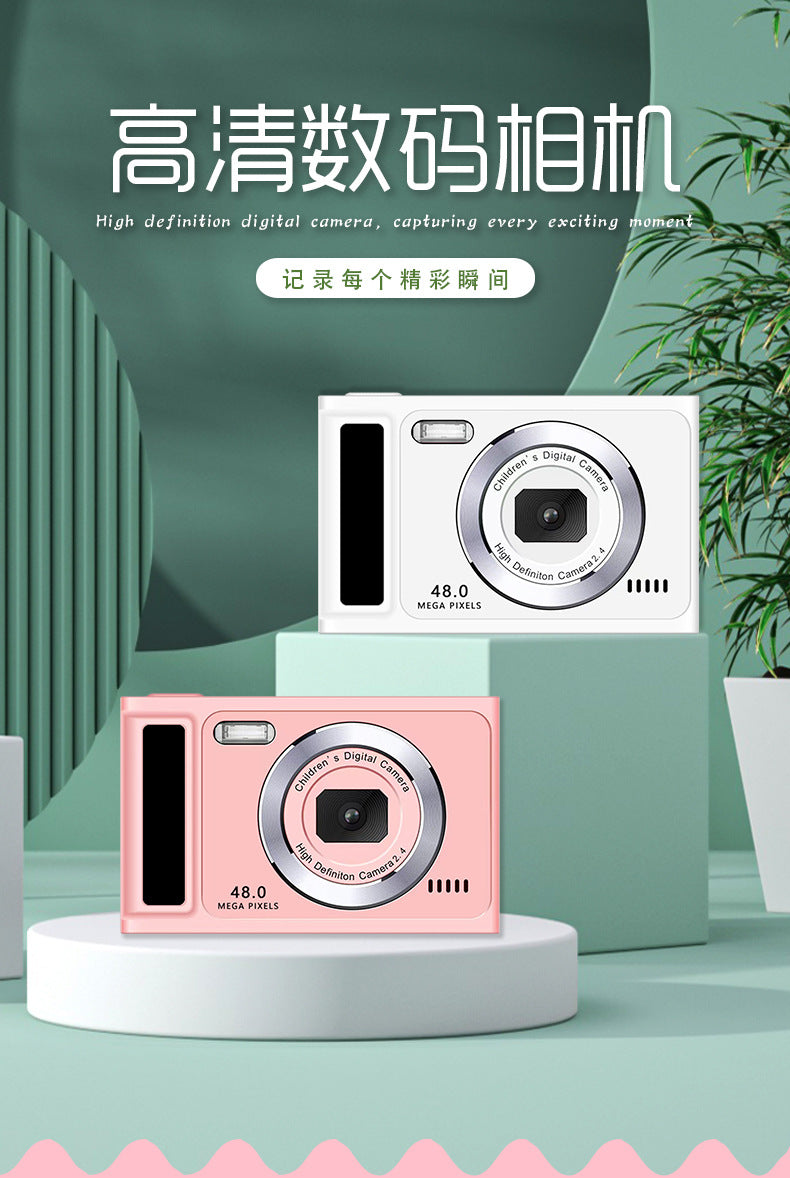 Explosions student campus camera CCD entry-level portable small high-definition digital card machine double camera can take selfies