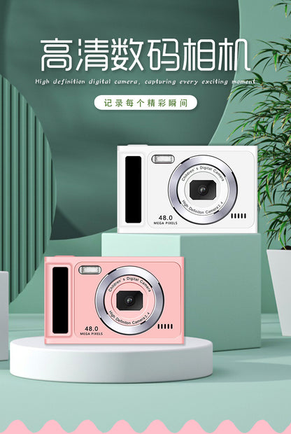 Explosions student campus camera CCD entry-level portable small high-definition digital card machine double camera can take selfies