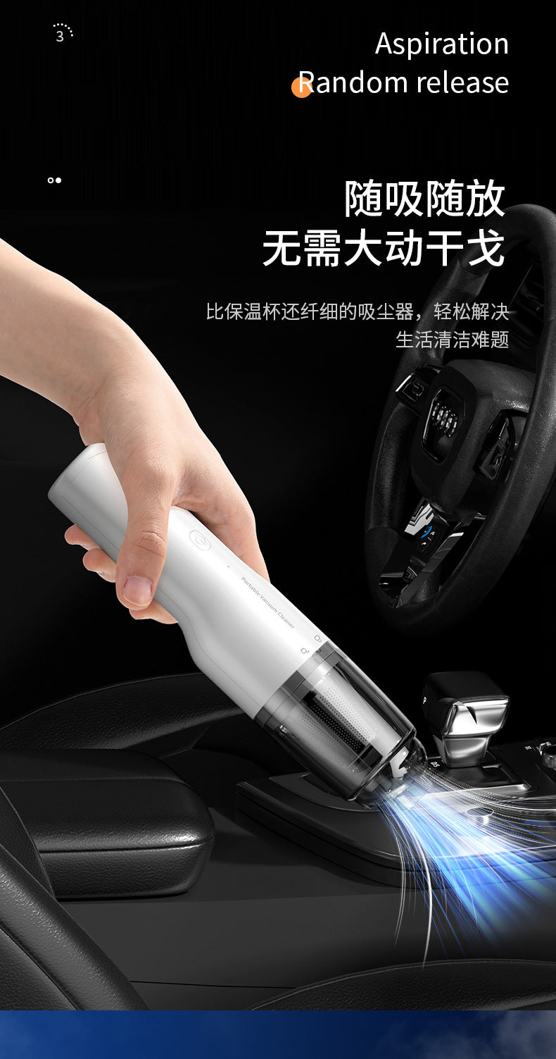 Car Vacuum Cleaner, Portable Air Blowing and Vacuuming, Dual-Use for Car and Home, Wireless Charging, Handheld, High Suction Power