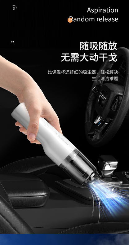 Car Vacuum Cleaner, Portable Air Blowing and Vacuuming, Dual-Use for Car and Home, Wireless Charging, Handheld, High Suction Power