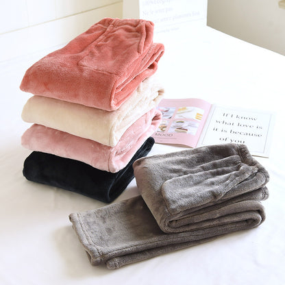 Flannel Women's Pajama Pants Fall/Winter Men's Loose Warm Simple New Couple's Home Pants Pants Winter One-Piece Hair