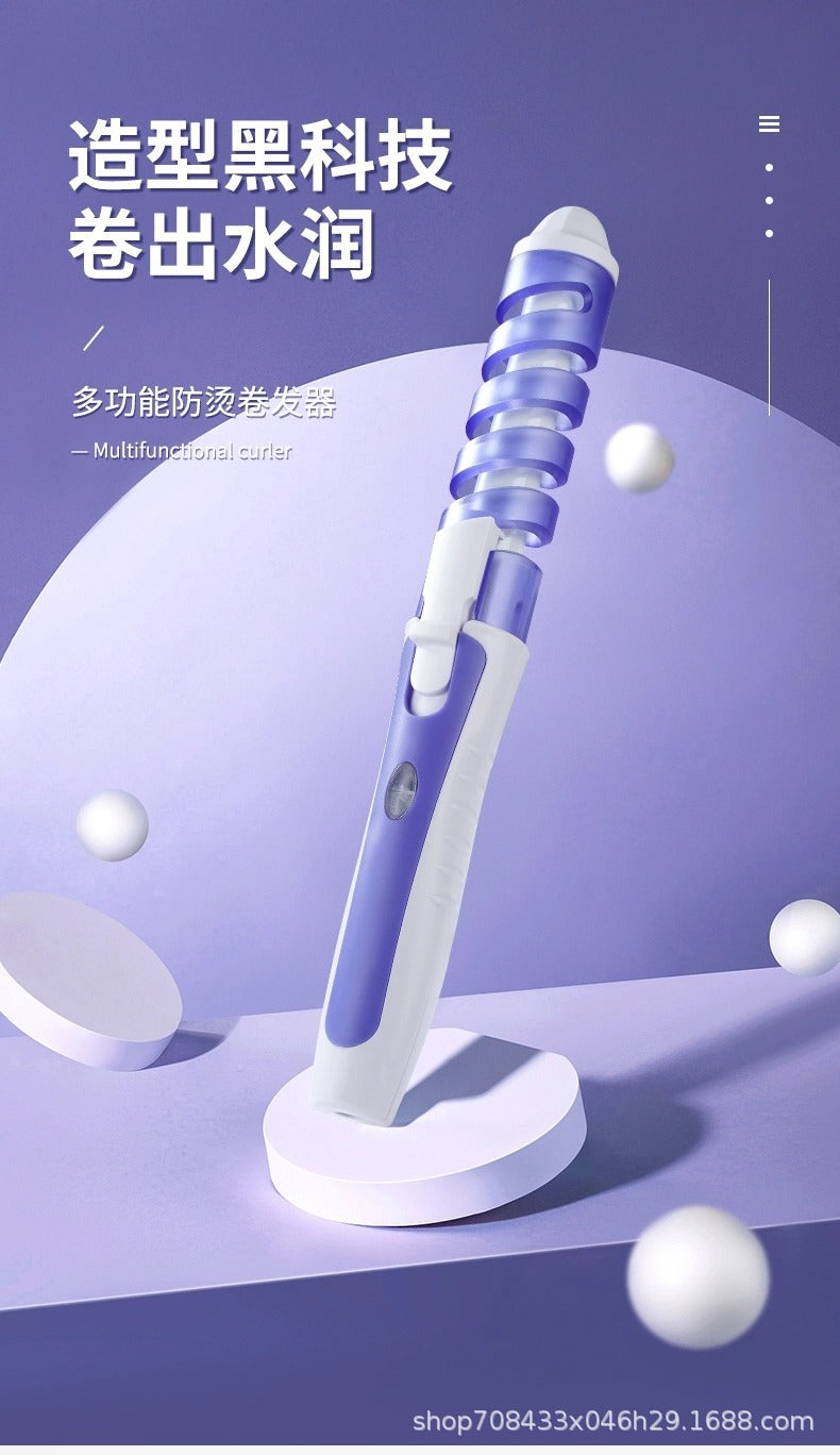 Cross-border explosions spiral anti-hot hair curling iron curling iron electric curling iron electric heating rod large curling pear flower hairdressing iron curling iron