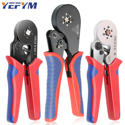 Tube type needle type terminal crimping pliers crimping pliers manual wiring pliers mini electrician ratchet tool suit YEFYM