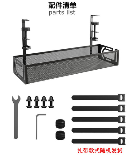 Cross-border desk under cable and wire management tray rack under counter finishing rack row storage rack socket organizer