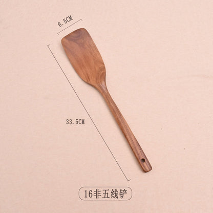 Paint-free Wax-free Wooden Cooking Spoon Shovel suit Kitchenware Long Handle Non-stick Pan Stir-frying Shovel Wooden Acacia Soup Spoon