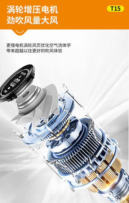 Cross-Border New T15 High-Speed 100-Speed Foldableing Handheld Fan USB Charging Hanging Neck Portable Violent Turbine Fan