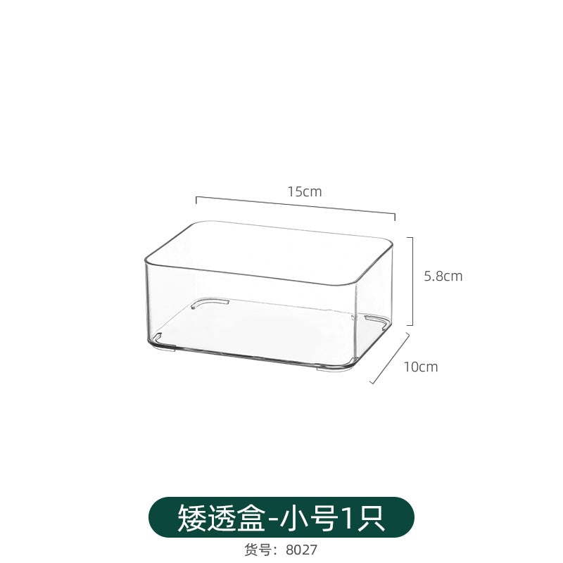 Multi-size Transparent Refrigerator Storage Box Snacks and Sundries Storage Box Cosmetic Finishing Multifunctional Transparent Superposable