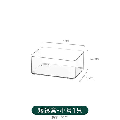 Multi-size Transparent Refrigerator Storage Box Snacks and Sundries Storage Box Cosmetic Finishing Multifunctional Transparent Superposable