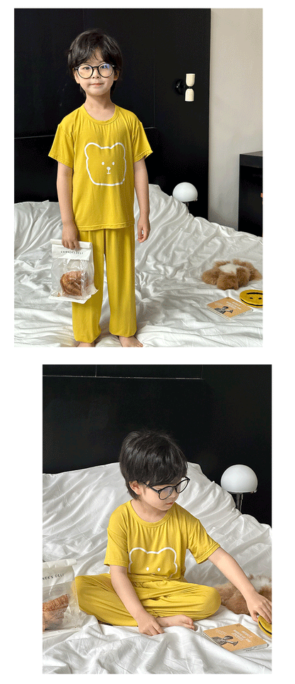 Children's Modal Pajamas Summer Thin Short-sleeved Trousers Ice Silk Middle-aged Boys and Girls Home Suit Summer