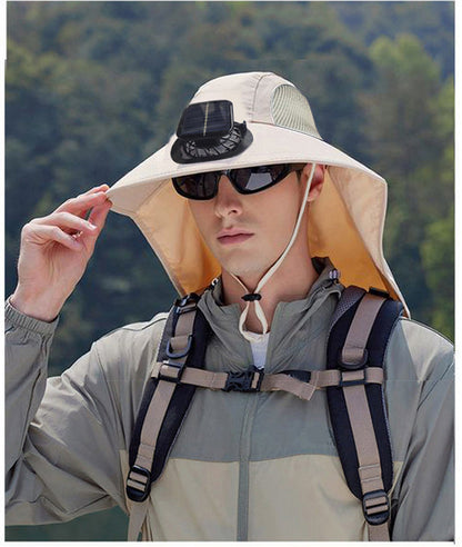 Solar Fan Hat, Summer Shawl, Neck Protection, Sun Protection Hat, Men's Outdoor Fishing and Hiking Hat, New Style Hat