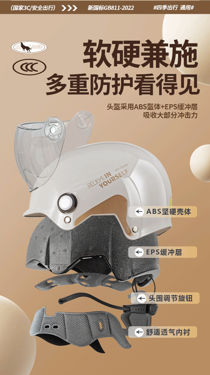 3C Certified Electric Vehicle Helmet for Men and Women Battery Motorcycle 2025 New Summer Half Helmet All-Season Safety Helmet