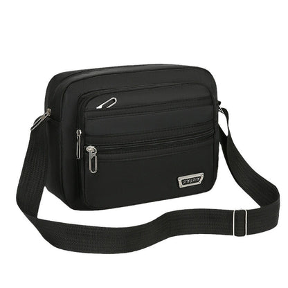New Men's Coin Purse Casual Large Capacity Chest Bag Multi-layer Large Capacity Shoulder Bag Simple Solid Color Crossbody Bag