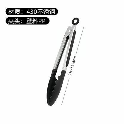 Cross-Border Silicone Clips, High Temperature Resistant Kitchen Anti-Scalding Barbecue Barbecue Clips, Food Clips, Household Stainless Steel Steak Clips