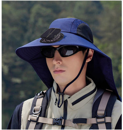 Solar Fan Hat, Summer Shawl, Neck Protection, Sun Protection Hat, Men's Outdoor Fishing and Hiking Hat, New Style Hat