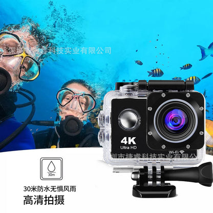 Foreign Trade Wholesale High-Definition Mini Waterproof Sports Camera Cycling Multi-Function Can Be Connected to Wifi with Remote Control Camera Anti-Shake